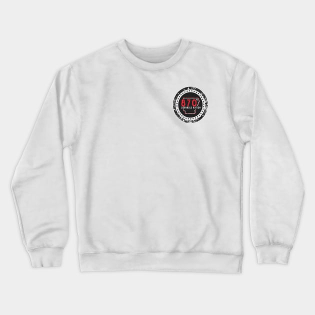 870 CN Small Corner Logo Crewneck Sweatshirt by 870 Cornhole Nation